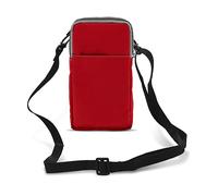 Avizar Borsello Cintura per Smartphone con Passante e Moschettone Tracolla 2 Tasche Rosso