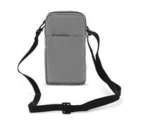 Borsello Cintura Smartphone Passante per Moschettone Tracolla 2 Tasche Argento