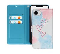 AVIZAR PRINT CUSTODIA A LIBRO per Apple iPhone 16e, Blu / Rosa