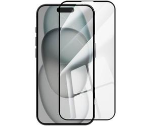 Avizar, Proteggischermo per iPhone 16 vetro ibrido infrangibile, Nero