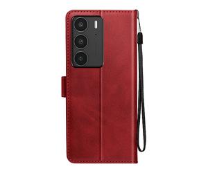 AVIZAR Protettiva BACK-217036 Custodia a libro per Realme 14x, Rosso