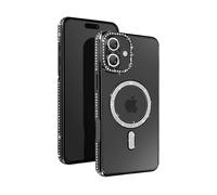 AVIZAR Protettiva BACK-DIAMS-BK-16R Cover per Apple iPhone 16, Nero