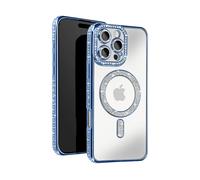 AVIZAR Protettiva BACK-DIAMS-BL-16P Cover per Apple iPhone 16 Pro, Blu chiaro