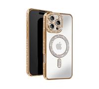 AVIZAR Protettiva BACK-DIAMS-GD-16P Cover per Apple iPhone 16 Pro, Dorato