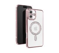 AVIZAR Protettiva BACK-DIAMS-PK-16R Cover per Apple iPhone 16, Rosa champagne