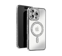 AVIZAR Protettiva BACK-DIAMS-SL-16X Cover per Apple iPhone 16 Pro Max, Argento