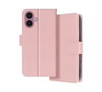 AVIZAR Protettiva CHESTER-PK-16R Custodia a libro per Apple iPhone 16, Rosa champagne