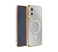 AVIZAR Protettiva DIAMAG-GD-S25E Cover per Samsung Galaxy S25 Edge, Dorato