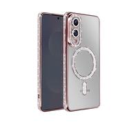 AVIZAR Protettiva DIAMAG-PK-S25E Cover per Samsung Galaxy S25 Edge, Rosa champagne