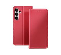 AVIZAR Protettiva LEA-RD-S25FE Custodia a libro per Samsung Galaxy S25 FE, Rosso