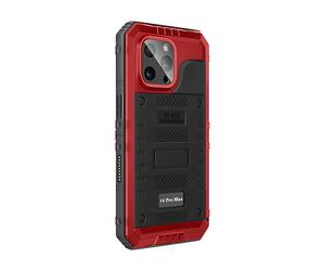 AVIZAR Protettiva LIKMEIRD16X Cover per Apple iPhone 16 Pro Max, Nero / rosso