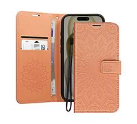 AVIZAR Protettiva MEZZO-PCH-16P Custodia a libro per Apple iPhone 16 Pro, Rosa cipria