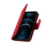 AVIZAR Protettiva PREM-RD-12PM CUSTODIA A LIBRO per Apple iPhone 12 Pro Max, Rosso