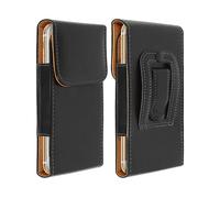 Avizar Custodia per Cintura Flip Verticale per Smartphone Taglia L in Similpelle Nera