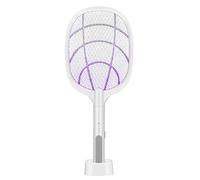 Avizar, Racchetta Elettrica Anti-zanzare con Lampada UV 2 in 1, Bianco