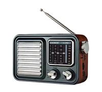 Avizar, Radio retrò multibanda FM / AM / SW con lettore USB MP3, Nero / Argento