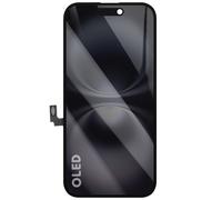 Avizar, Schermo Hard OLED per iPhone 16 con vetro touch preassemblato, Nero