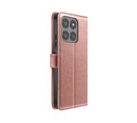 AVIZAR SECURECARD CUSTODIA A LIBRO per Honor 400 Smart, Oro rosa