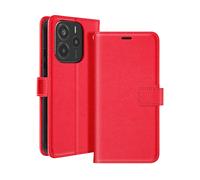 Mayaxess Custodia a Portafoglio con Cordino per Xiaomi Redmi Note 14 4G, Rosso