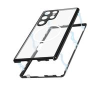 Avizar Cover 360 MagSafe per Galaxy S24 Ultra, retro rigido vetro temperato, Nero