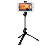 Selfie Stick Bluetooth Smartphone 2 in 1 Treppiede Telecomando retrattile Nero
