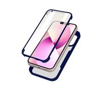Cover iPhone 13 Mini Retro plexiglass Fronte Polimero Rinforzata Bordo Blu