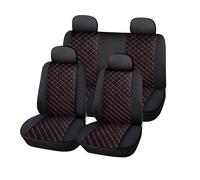 Avizar, Set 5 Pezzi Coprisedili Auto Design Testurizzato Elegante, Nero / Rosso