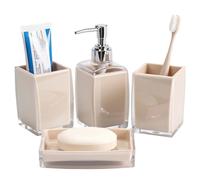 Avizar, Set accessori Bagno 4 pezzi Dispenser di sapone, bicchiere e portasapone