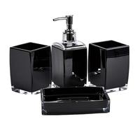 Avizar, Set accessori Bagno 4 pezzi Dispenser di sapone, bicchiere e portasapone