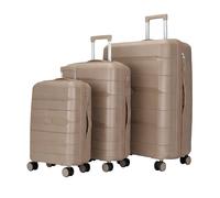 Avizar, Set da 3 Valigie Rigide con Ruote 4 Rotelle Girevoli 55-65-75cm, Beige