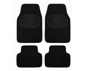 Avizar, Set di tappetini universali per auto in PVC ecologico, Nero