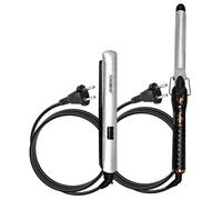 Avizar, Set per lo Styling dei Capelli 45W con Piastra e Arricciacapelli, Grigio