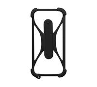 Cover Universale per Smartphone in Silicone Bumper con Cavalletto Nera