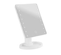 Avizar, Specchio per trucco LED da terra con touch e rotazione a 360°, Bianco