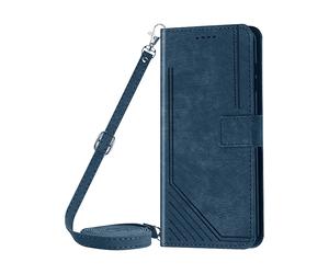 AVIZAR STRAP WALLET LINE CUSTODIA A LIBRO per Realme 14T, Blu notte