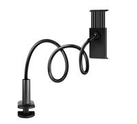 Avizar Supporto da tavolo per smartphone e tablet Braccio flessibile rotante, Nero