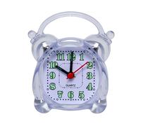 Avizar, Sveglia al quarzo compatta con allarme per camere o uffici, Trasparente