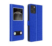 Custodia Apple iPhone 12 / 12 Pro Doppia Finestra Cover Silicone blu