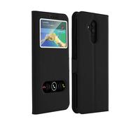Custodia Avizar nera con doppia finestra per Huawei Mate 20 Lite