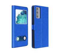 Custodia Samsung Galaxy S20 FE Doppia Finestra Cover Silicone blu
