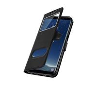 Custodia a libro Avizar con doppia finestra nera per Samsung Galaxy S8