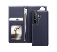 AVIZAR Twincase Portafoglio CUSTODIA A LIBRO per Samsung Galaxy S26 Plus, Blu notte