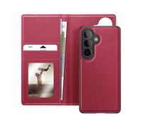 AVIZAR Twincase Portafoglio CUSTODIA A LIBRO per Samsung Galaxy S26 Plus, Rosso