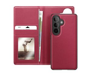 AVIZAR Twincase Portafoglio CUSTODIA A LIBRO per Samsung Galaxy S26 Plus, Rosso