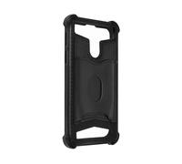 Custodia in silicone Avizar con portafoglio nero per smartphone da 4,7" a 5"