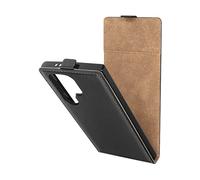 Avizar Custodia verticale per Samsung Galaxy S24 Ultra portacarte vintage, Nero