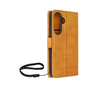 AVIZAR VINTAGE CUSTODIA A LIBRO per Samsung Galaxy S23 FE, Camel