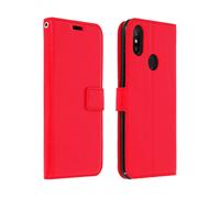 Custodia a libro per Xiaomi Mi A2 Portacarte Funzione supporto - Rossa