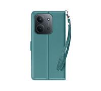 Avizar Custodia a portafoglio per Xiaomi Redmi 15C magnetica con cinturino da polso e supporto, Turchese