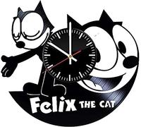 AVJERA Felix The Cat Orologio da Parete in Vinile Disco in Vinile Orologio da Parete retrò Capodanno Natale Regalo di Compleanno personalità Decorazione da Parete per la casa Creativa